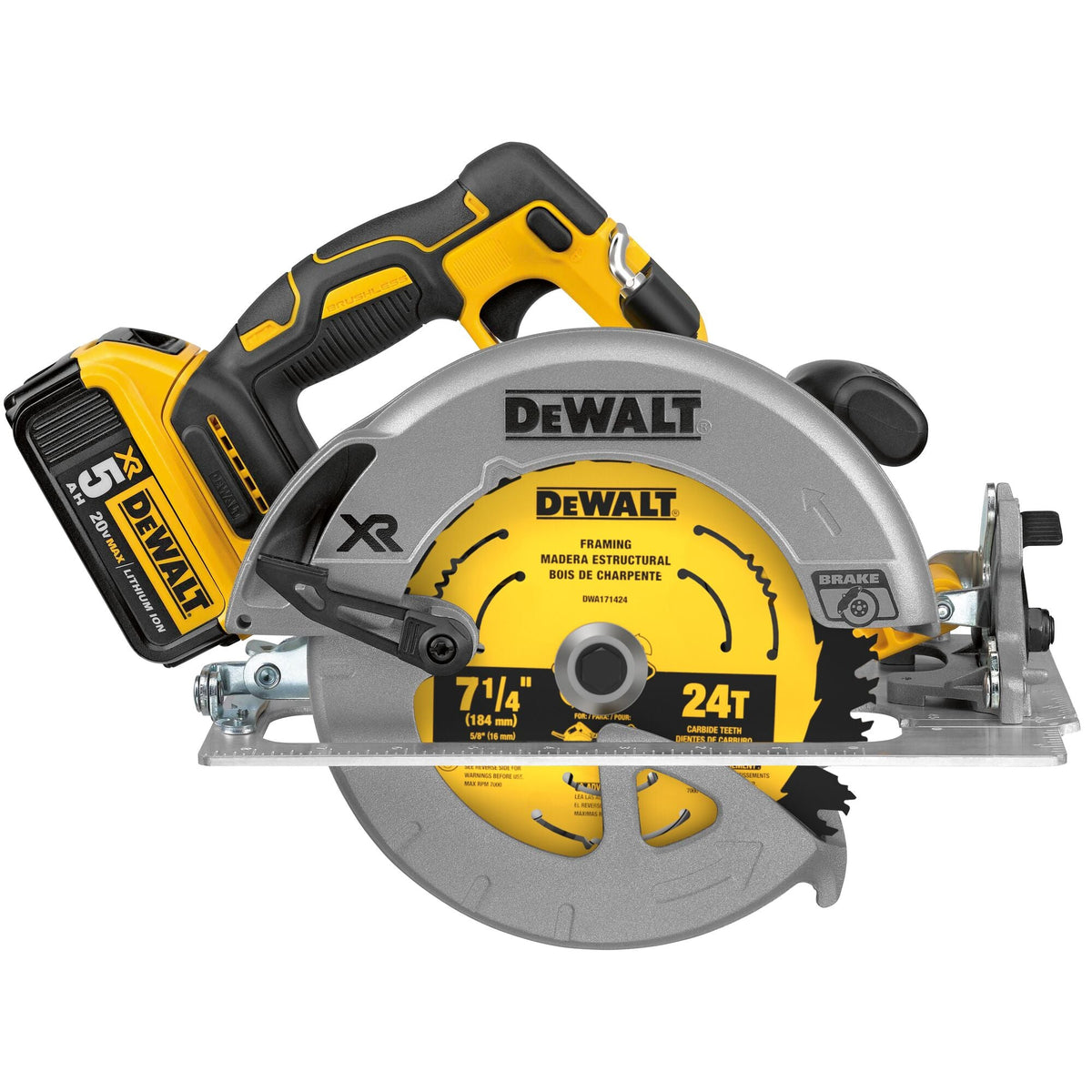 DEWALT 20V MAX XR 7-1/4 in. Brushless Cordless Circular Saw Kit with 4.0Ah Battery and Charger
