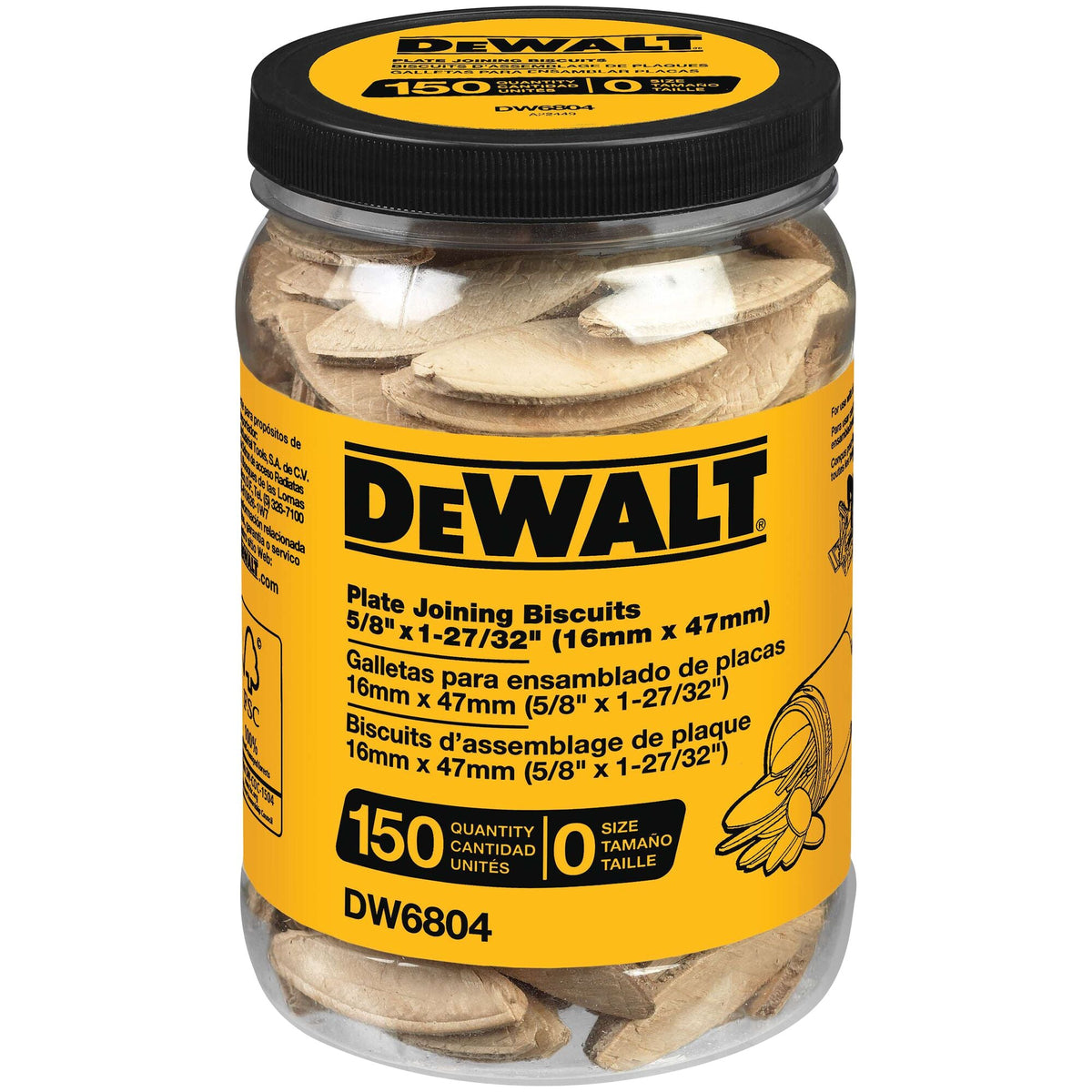 DEWALT Plate Joining Biscuits, Size 0, 150-Pack (DW6804)