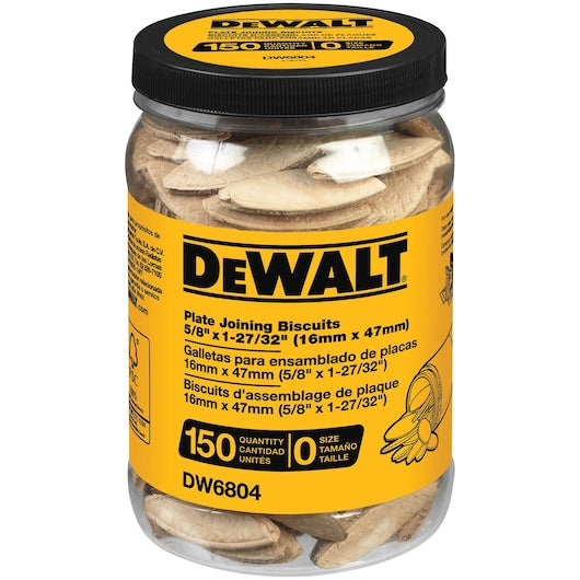 DEWALT Plate Joining Biscuits, Size 0, 150-Pack (16mm x 47mm)