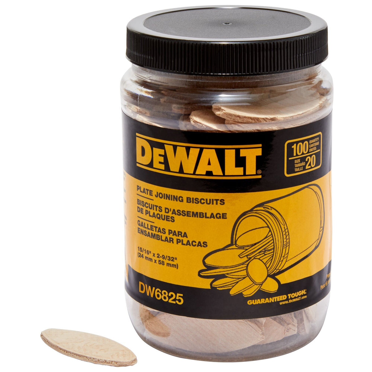 DEWALT No. 20 Plate Joining Biscuits, 100-Pack (DW6825)