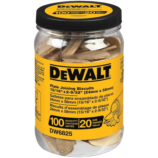 DEWALT No. 20 Plate Joining Biscuits, 100-Pack (DW6825)