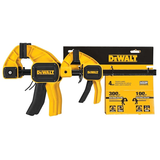 DEWALT 6 in. Medium and 12 in. Large Trigger Clamps (4-Pack)