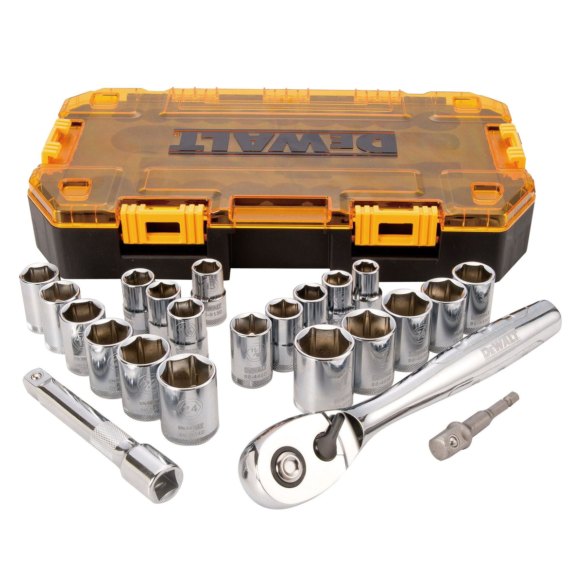 DEWALT 1/2 in. Drive Combination Socket Set with Case (23-Piece)