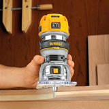 DEWALT 7 Amp Corded 1-1/4 HP Max Torque Variable Speed Compact Router with LEDs