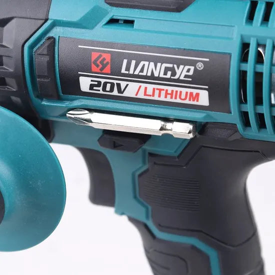 Electric Power Tools Combo Kit Liangye 18V Rechargeable Battery Operated Cordless Impact Driver and Hammer Drill