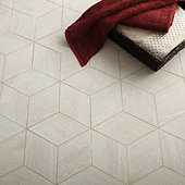 Daltile Emerson Wood Ash White Matte 11-1/2 in. x 11-1/2 in. Glazed Ceramic 3D Cube Mosaic Tile (0.62 sq. ft./Each)