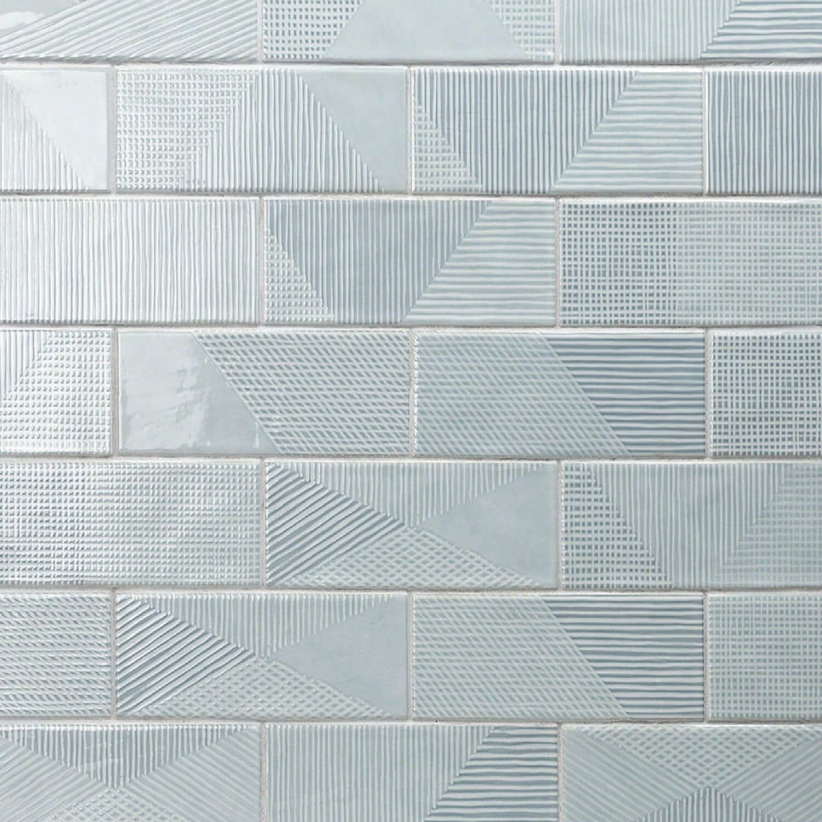 Enigma Ash Blue 2x8 Polished Textured Ceramic Wall Tile