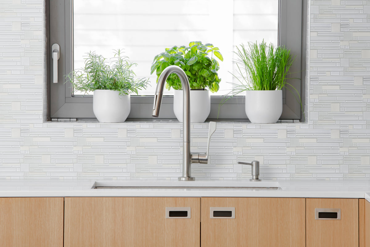 Emser Entity 15-Pack Spirit Stone and Glass Border Tile, 12 in. x 12 in. Mesh-Mounted