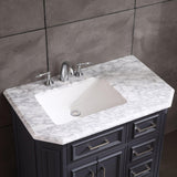 Eviva Glory 42 in. W x 22 in. D x 33 in. H Bathroom Vanity in Dark Gray with White Carrara Marble Top and White Sink
