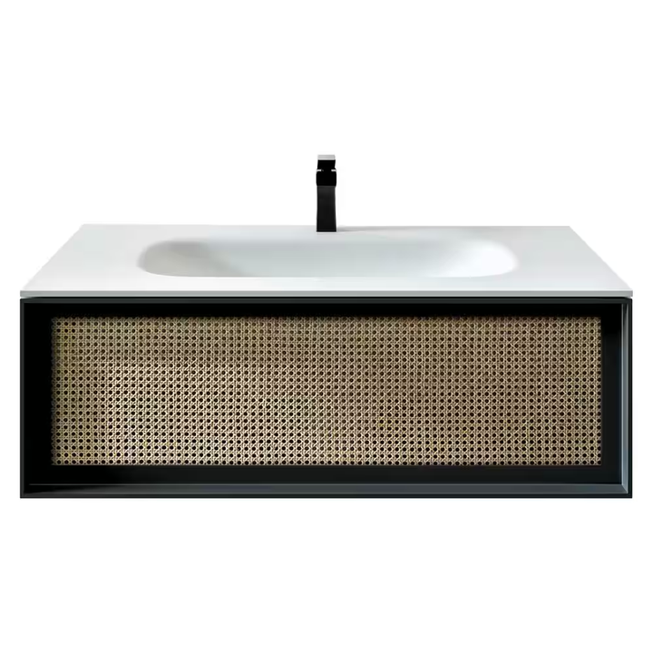 Eviva Nets 44 in. W x 14 in. D x 21 in . H Floating Bathroom Vanity in White with White Solid Surface Top