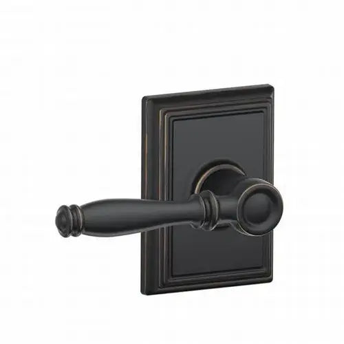 Schlage Birmingham Aged Bronze Passage Hall/Closet Door Lever with Addison Rose