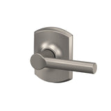 Schlage Broadway Matte Black Passage Hall/Closet Door Lever with Greenwich Trim