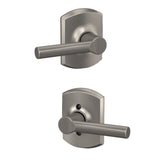 Schlage Broadway Matte Black Passage Hall/Closet Door Lever with Greenwich Trim