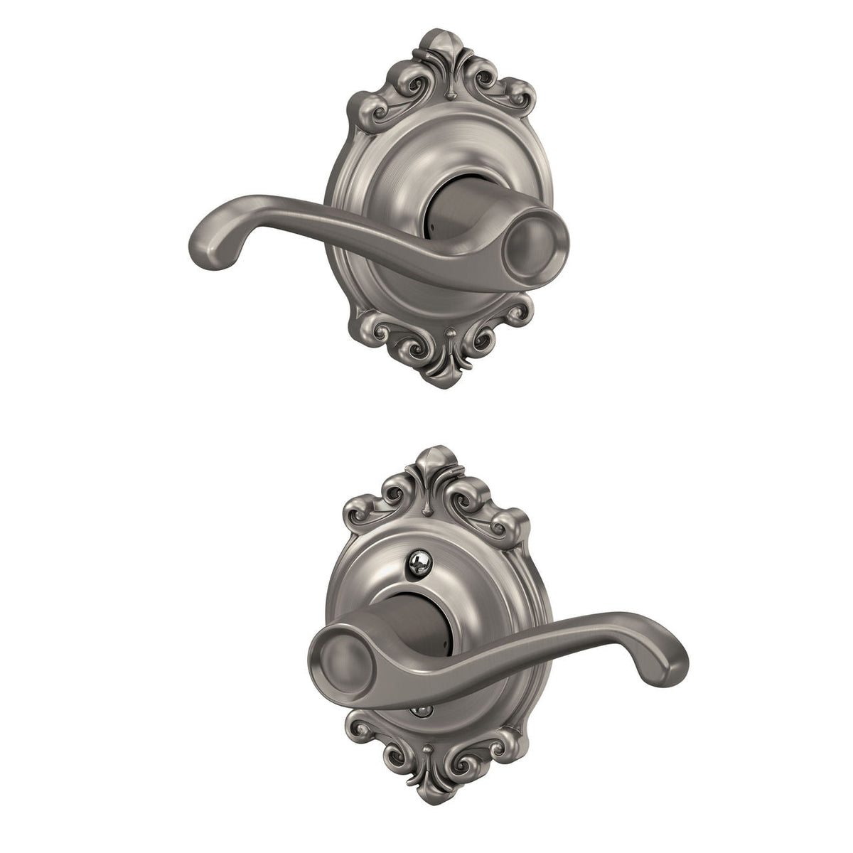 Schlage Flair Aged Bronze Passage Hall/Closet Door Lever with Brookshire Trim