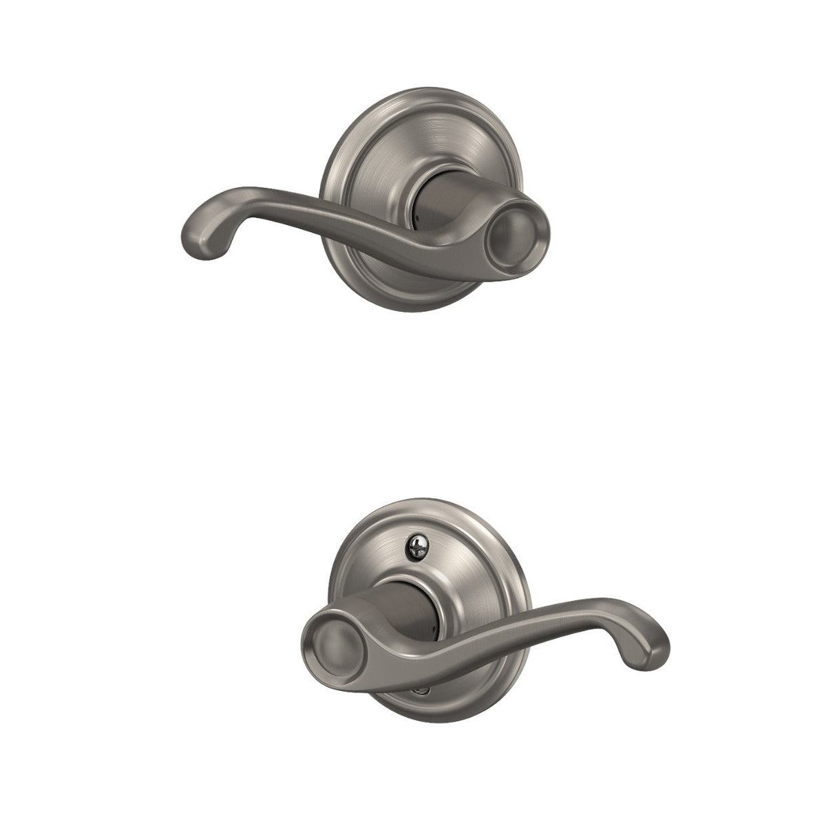 Schlage Flair Satin Nickel Passage Lockset, ANSI Grade 2, 1-3/4 in