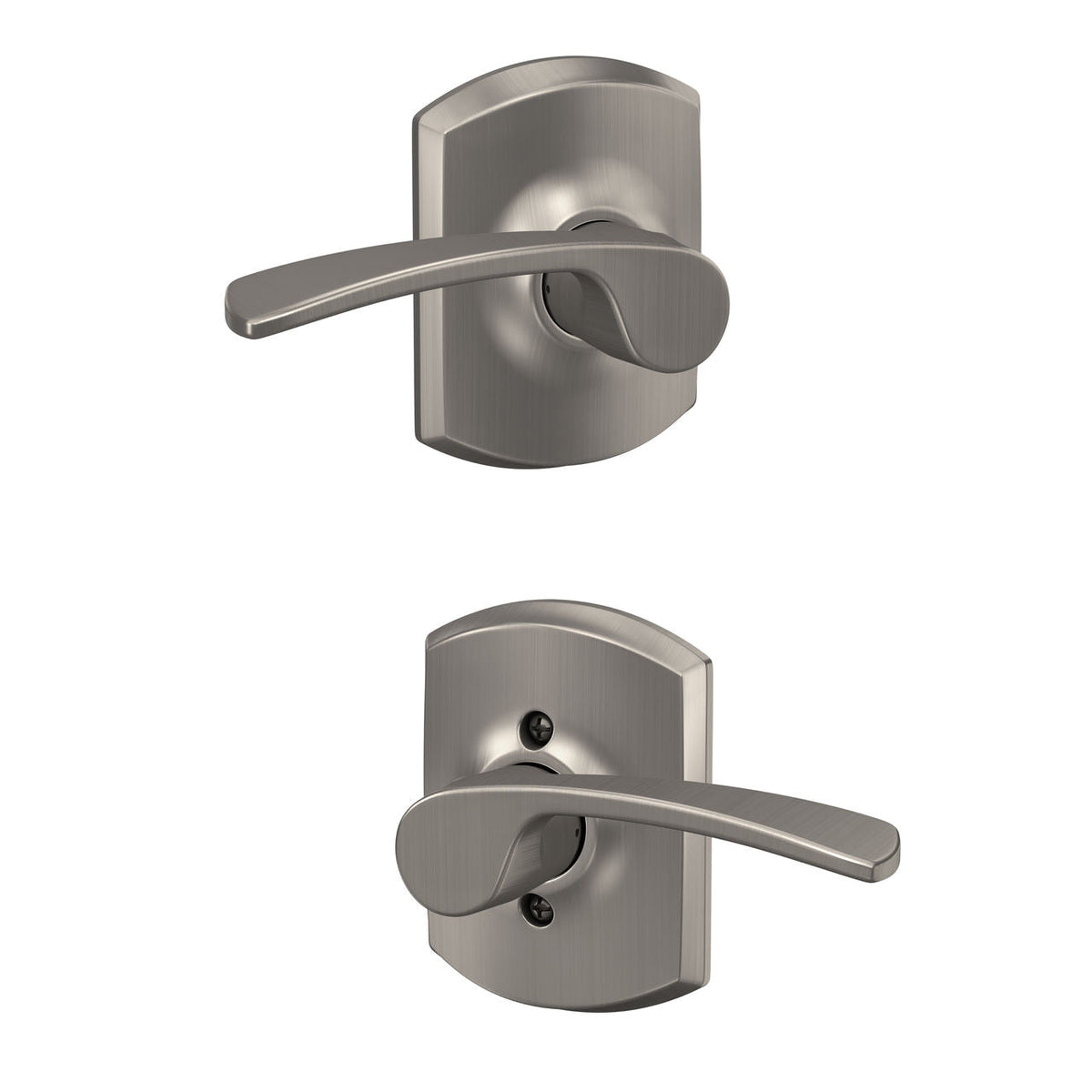 Schlage Merano Passage Hall/Closet Door Lever with Greenwich Trim, Matte Black