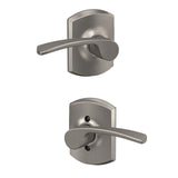 Schlage Merano Passage Hall/Closet Door Lever with Greenwich Trim, Matte Black
