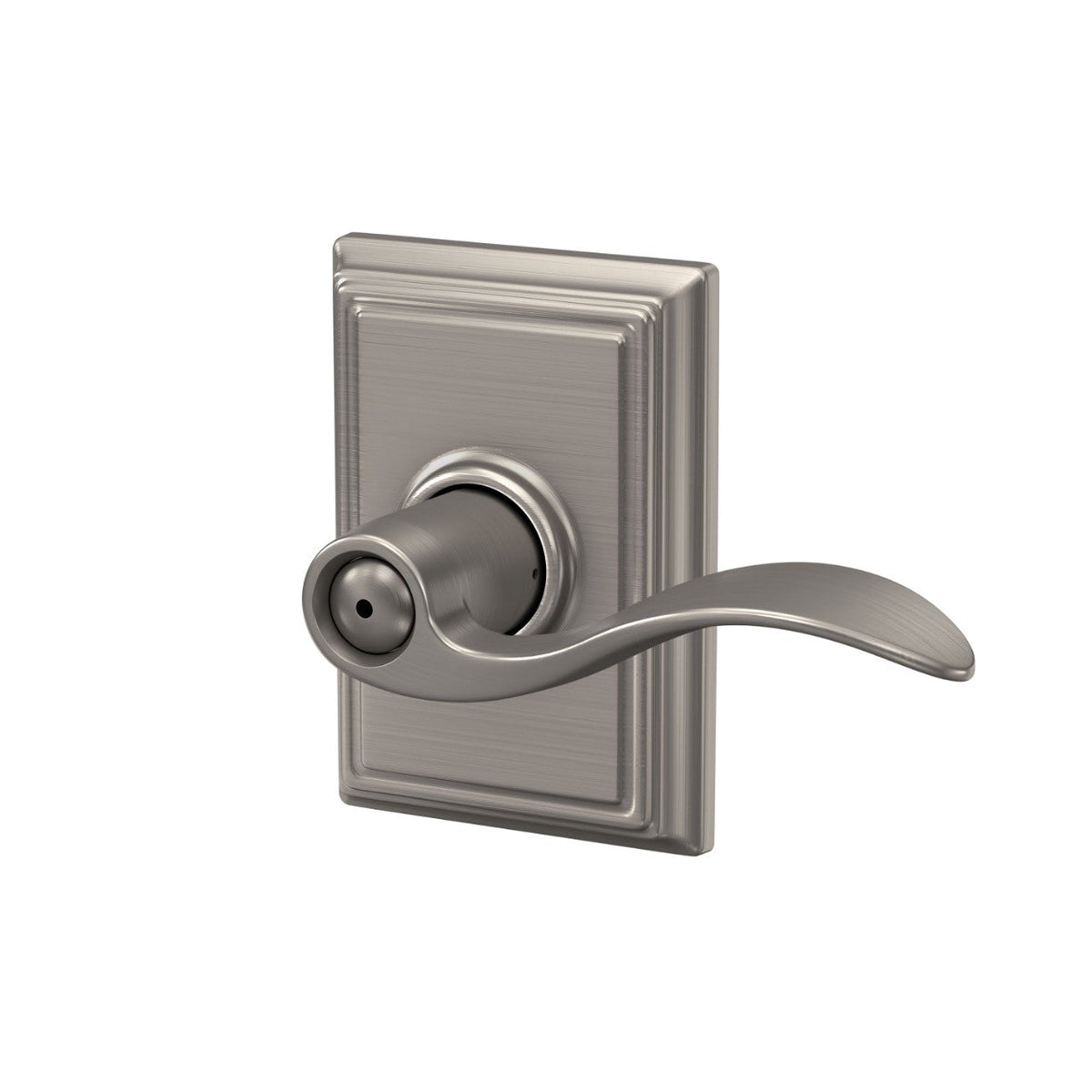 Schlage Accent Matte Black Privacy Bed/Bath Door Lever with Addison Trim