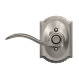 Schlage Accent Satin Nickel Privacy Bed/Bath Door Lever with Camelot Trim