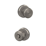 Schlage Bowery Matte Black Privacy Bed/Bath Door Knob with Greyson Trim