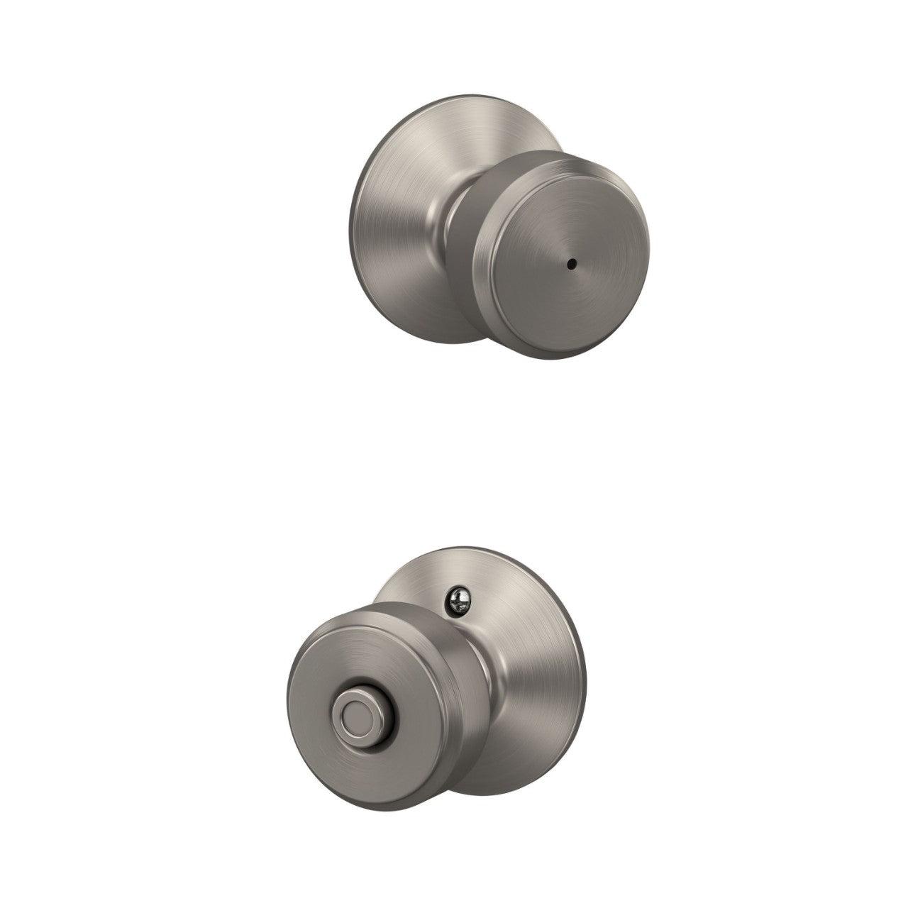Schlage Bowery Satin Nickel Bed & Bath Privacy Knob, Right or Left Handed