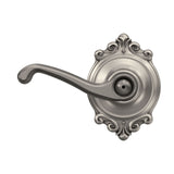 Schlage Flair Aged Bronze Privacy Bed/Bath Door Lever with Brookshire Trim