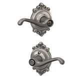 Schlage Flair Aged Bronze Privacy Bed/Bath Door Lever with Brookshire Trim