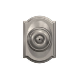 Schlage Georgian Matte Black Privacy Bed/Bath Door Knob with Camelot Trim