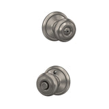 Schlage Georgian Privacy Door Knob, Satin Nickel, ANSI/BHMA Grade 2, Fits 1-3/8 in. to 1-3/4 in. Doors