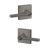 Schlage Latitude Satin Nickel Privacy Bed/Bath Door Lever with Collins Trim