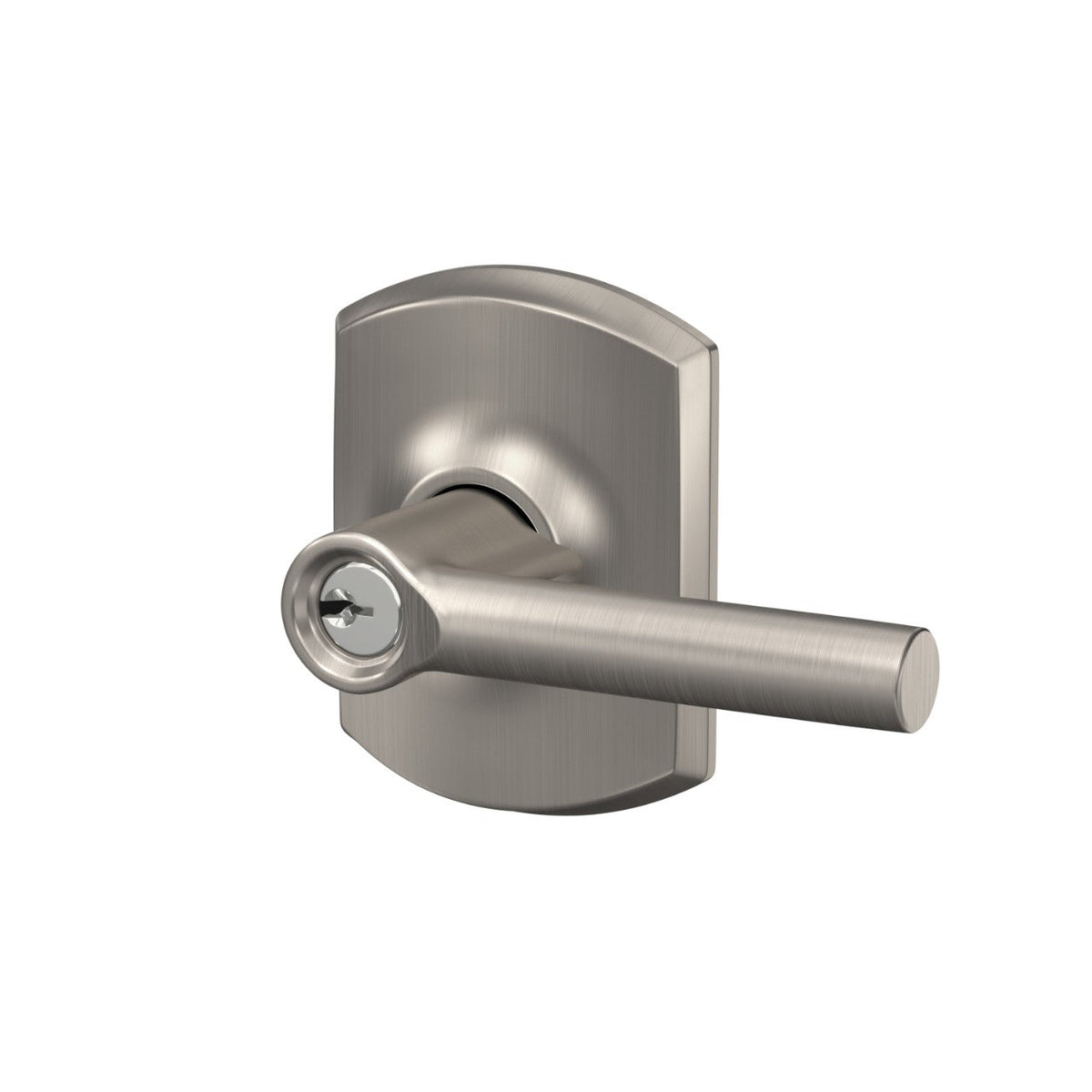 Schlage Broadway Keyed Entry Door Lever with Greenwich Trim – Matte Black