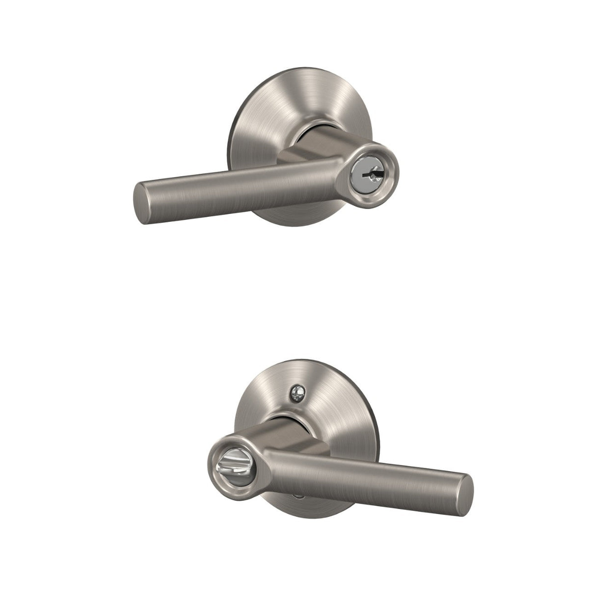 Schlage Broadway Matte Black Keyed Entry Lever, Grade 2, Fits 1-3/4 in. Doors