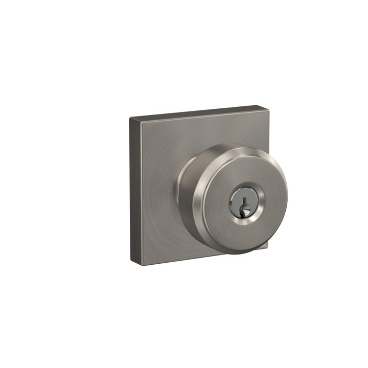 Schlage Custom Bowery Keyed Entry Door Knob with Collins Trim, Matte Black