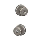 Schlage Bowery Matte Black Keyed Entry Door Knob with Greyson Trim