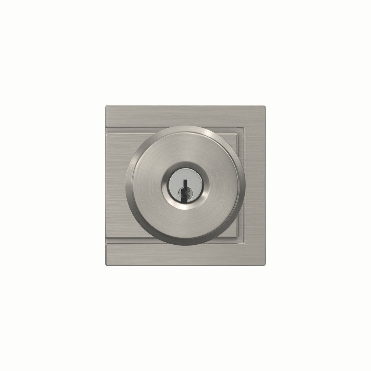Schlage Bowery Satin Nickel Keyed Entry Knob with Upland Trim, Grade 1, Fits 1-3/8 in. Doors