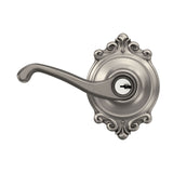 Schlage Flair Keyed Entry Door Lever with Brookshire Trim, Aged Bronze