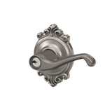 Schlage Flair Keyed Entry Door Lever with Brookshire Trim, Aged Bronze