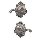 Schlage Flair Keyed Entry Door Lever with Brookshire Trim, Aged Bronze