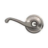 Schlage Flair Bright Brass Entry Lockset, ANSI Grade 2, Fits 1-3/4 in Doors