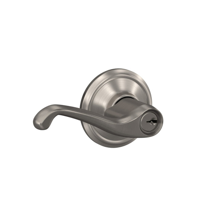 Schlage Flair Bright Brass Entry Lockset, ANSI Grade 2, Fits 1-3/4 in Doors