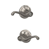 Schlage Flair Bright Brass Entry Lockset, ANSI Grade 2, Fits 1-3/4 in Doors
