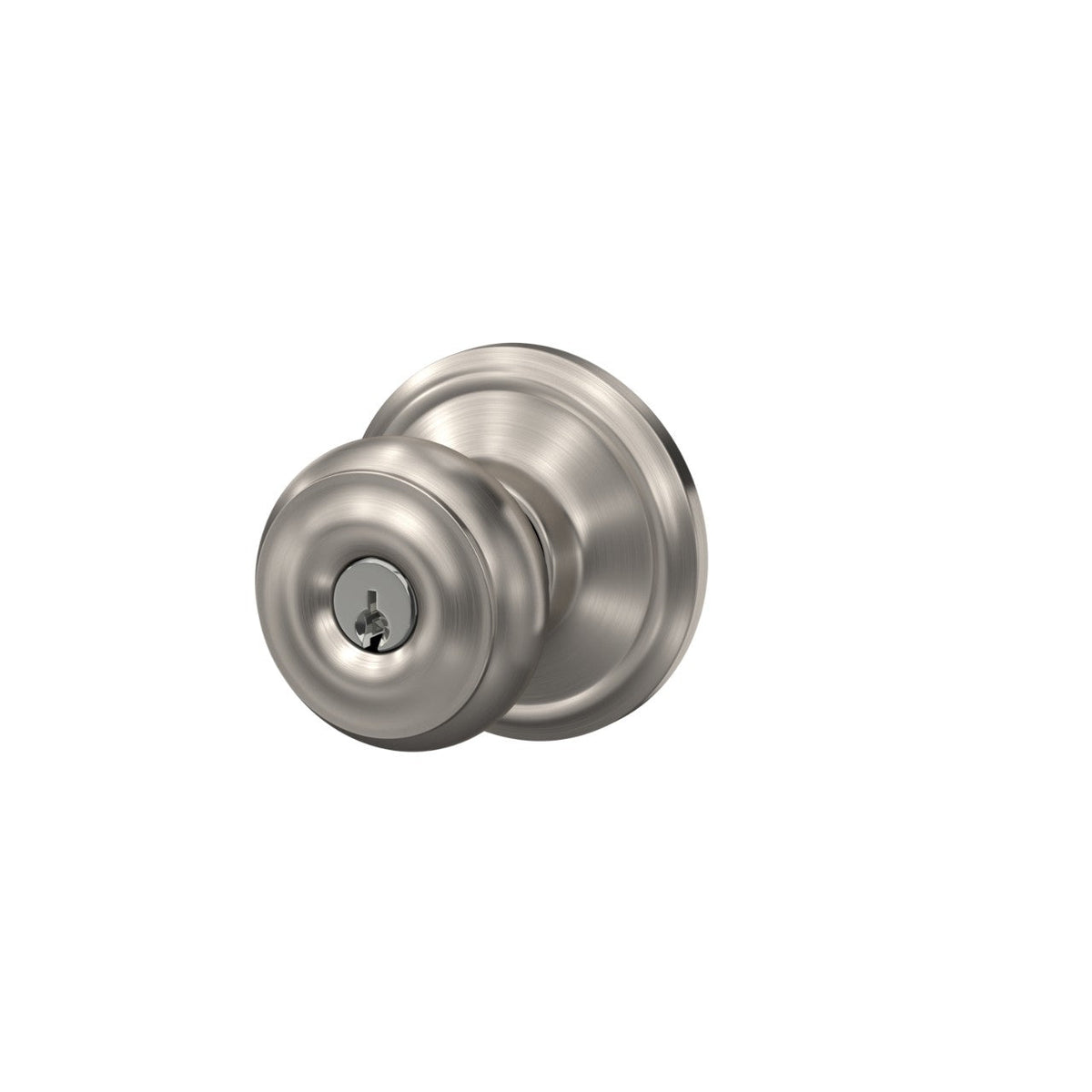 Schlage Georgian Keyed Entry Door Knob, Matte Black