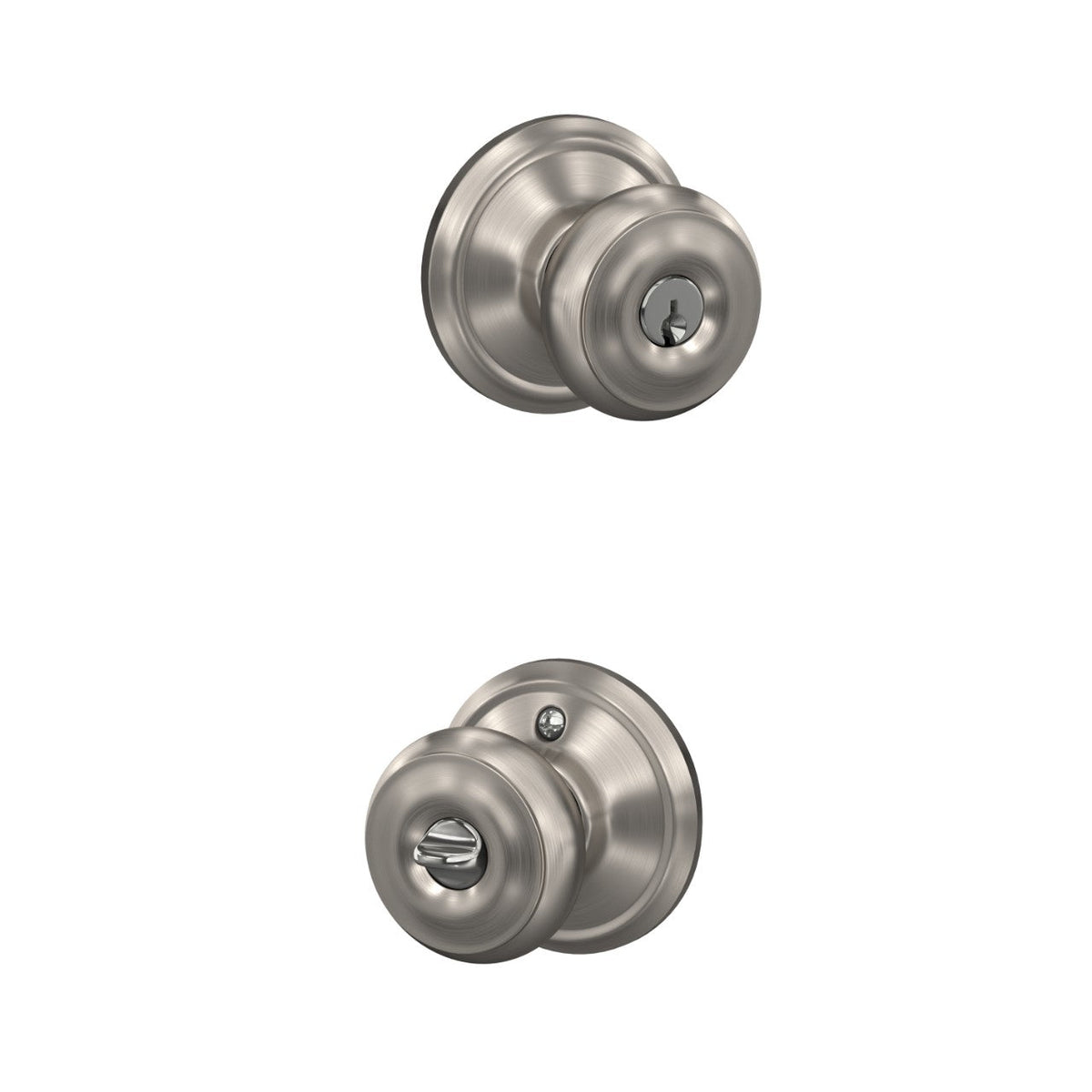 Schlage Georgian Keyed Entry Door Knob – Bright Brass