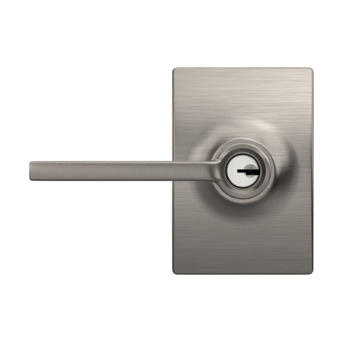 Schlage Custom Latitude Keyed Entry Door Lever with Century Trim – Matte Black