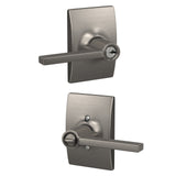 Schlage Custom Latitude Keyed Entry Door Lever with Century Trim – Matte Black