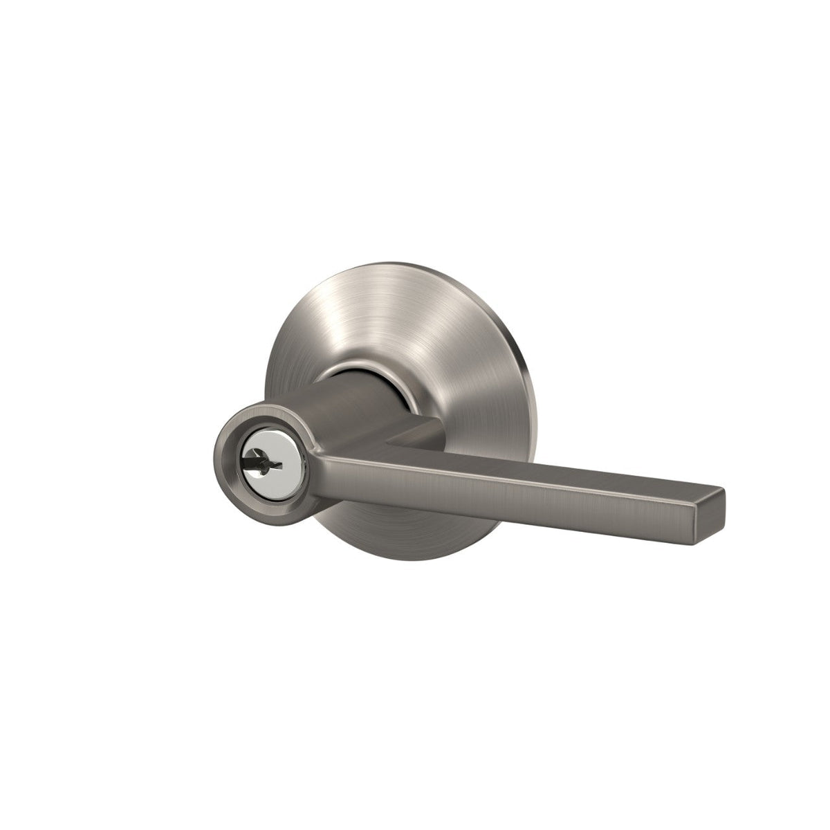 Schlage Latitude Matte Black Keyed Entry Door Lever