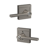 Schlage Latitude Keyed Entry Door Lever with Upland Trim, Satin Nickel