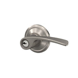 Schlage F51 Merano Keyed Entry Lever, Satin Nickel, Reversible