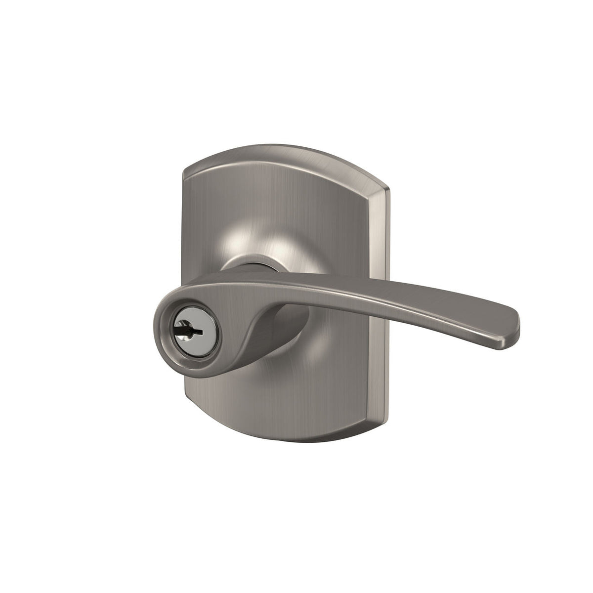 Schlage Merano Matte Black Keyed Entry Door Lever with Greenwich Trim