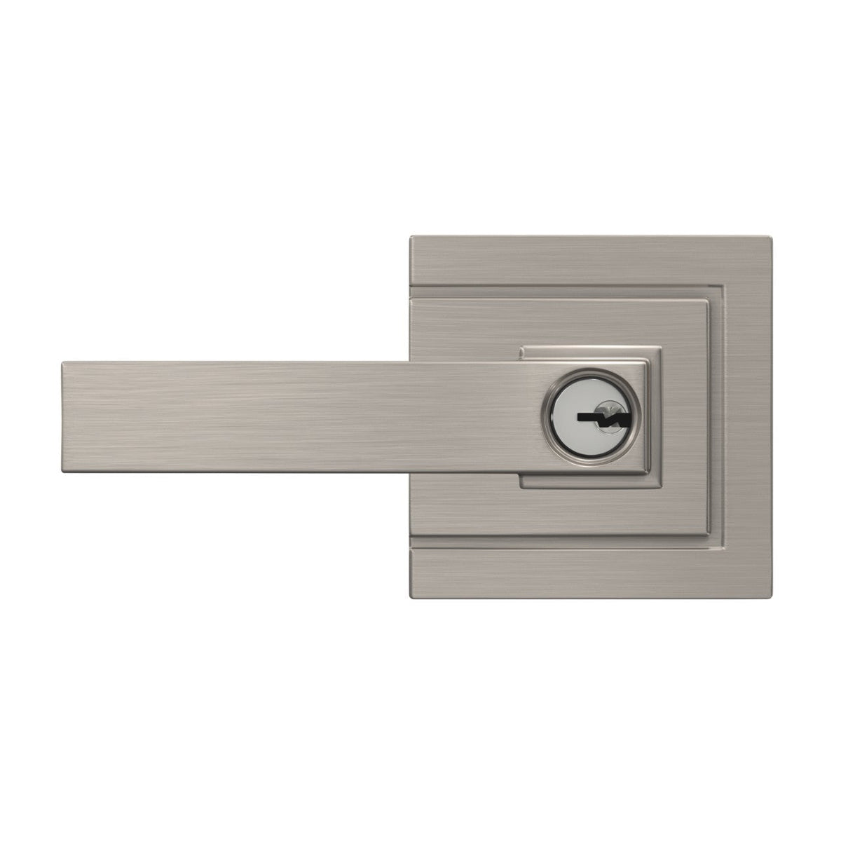 Schlage Northbrook Satin Nickel Keyed Entry Door Lever with Upland Trim